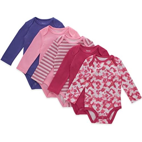 Hanes Baby and Toddler Ultimate Flexy Long Sleeve Bodysuit (5 Pack)