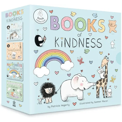 Books of Kindness: ABCs of Kindness; 123s of Thankfulness; Happiness Is a Rainbow; Friendship is Forever