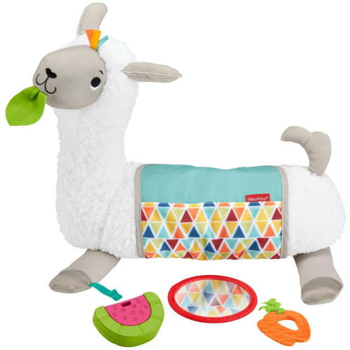 Fisher-Price Grow-with-Me Tummy Time Llama with 13 Sensory Discoveries For Infants