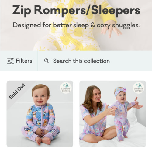 Bamboo Viscose Zip Romper Pajamas | Little Sleepies