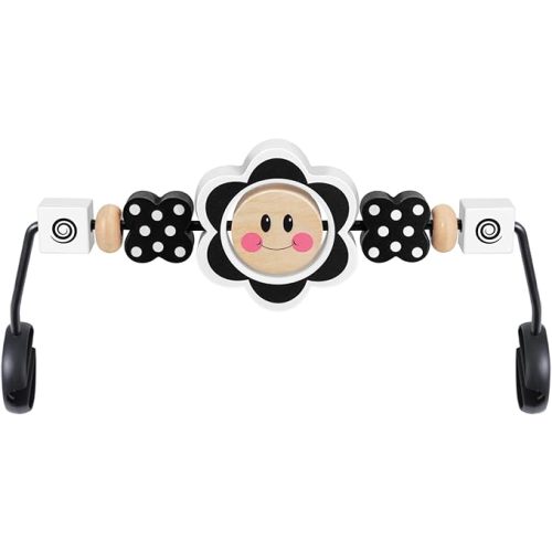 iGRATENS Baby Bjorn Bouncer Toy Bar, Toy for Baby Bouncer Soft & Bliss, Easy to Attach and Remove, Child-Friendly Materials, Exciting Design for Curious Babies, Black and White Flowers