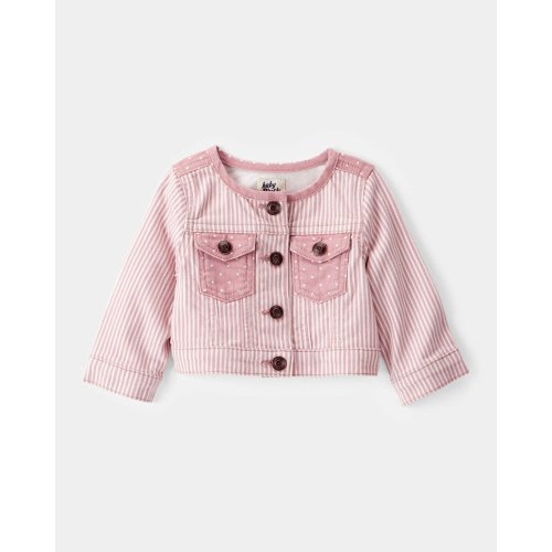 Baby Girl Vintage Inspired Hickory Denim Jacket - Pink - OshKosh | Carter's