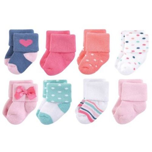 Little Treasure Basics Infant Baby Cozy Terry Socks 8-Pack, Festive Sprinkles, 0-6 Months