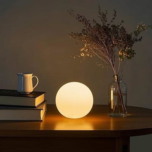 LED Night Light Ball, 6-Inch Color Changing Glowing Globe Light, Rechargeable Waterproof Light Up Ball, Ambient Lamp for Bedroom, Bathroom, Patio, Dimmable Mood Lamp W/Remote for Nursery or Decor