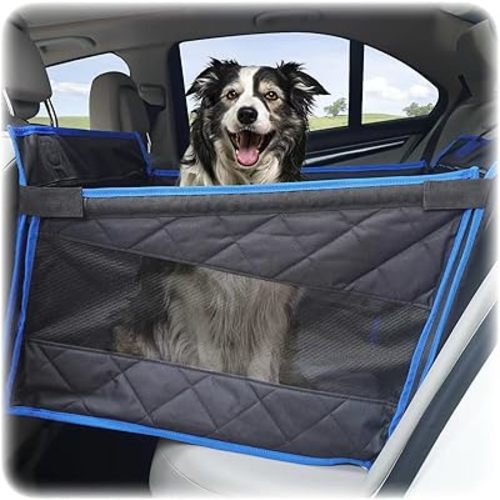 Large Dog Car Seat for Large Dogs, Waterproof Fabric with Breathable Mesh, Dog Hammock for Car, Dog Carrier Dog Car Seat Cover