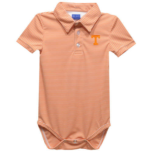 Tennessee Vols Embroidered Orange Stripe Knit Polo Bodysuit
