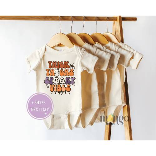Thick Thighs Spooky Vibes Baby Onesies® Brand Halloween Outfit for Baby Shower Gift for Newborn Personalized Gift Baby Halloween Shirt 1492