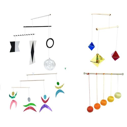 Set of 4 portable montessori - Munari, Gobbi, Octahedron, Dancers. Montessori mobile, Baby mobile, Hanging mobile baby boy and girl