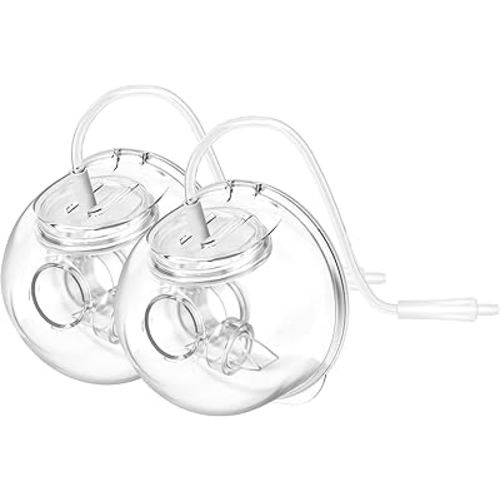 2 Pack CaraCups Wearable Milk Collection for Spectra S1 S2 9 Plus and SG, Wearable Breast Pump Collection Cup Compatible with Spectra/Medela/Lansinoh, 24mm Flange Milk Collector Cup Tubing Parts
