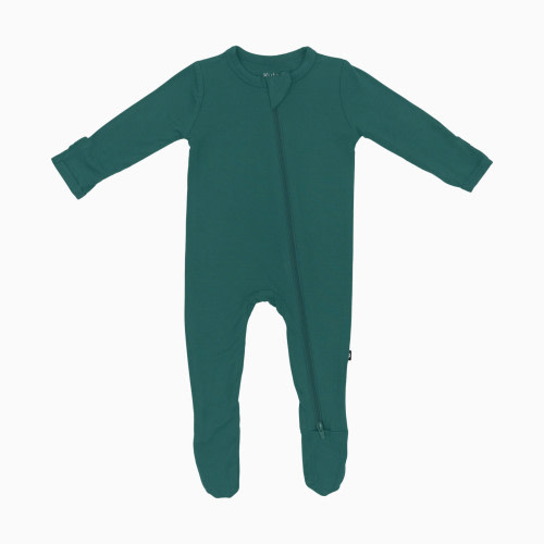 Kyte Baby Zipper Footie - Emerald, 3-6 M
