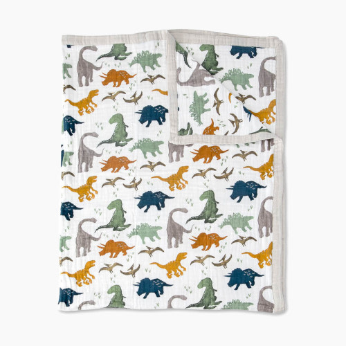 Little Unicorn Cotton Muslin Quilted Throw - Dino Friends