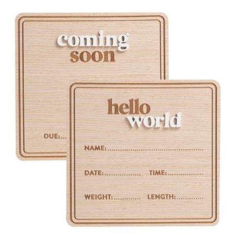 Pearhead Wooden Baby Announcement Photo Sharing Prop