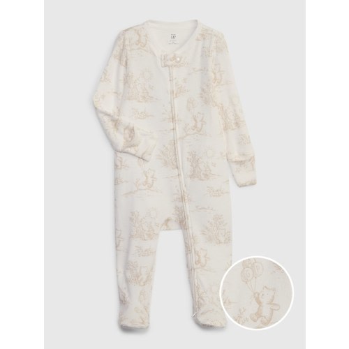 Baby Brannan Bear Footed One-Piece in new off white bear, size: 0-3 M