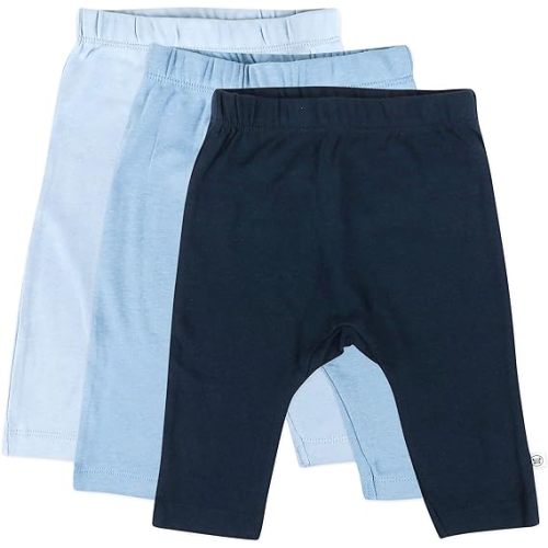 HonestBaby Unisex-Baby Multipack Harem Pants Roomy Fit Pull on Bottoms 100% Organic Cotton for Baby Boys, Girls