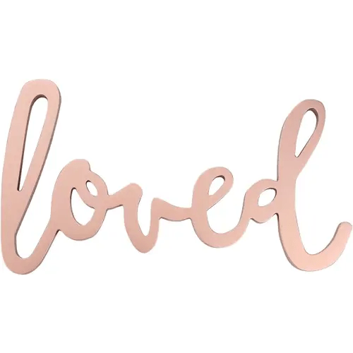Lambs & Ivy Signature Loved Rose Gold Wood Wall Decor/Wall Hanging