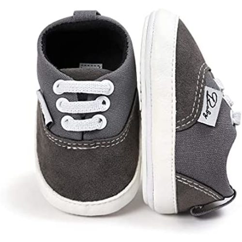 Morbido Infant Baby Boys Girls Canvas Sneaker Toddler Slip On Anti Skid Newborn First Walkers Candy Shoes for 0-18 Months