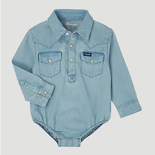 Long Sleeve Denim Bodysuit with Western Snap Placket | COLLECTIONS | Wrangler®