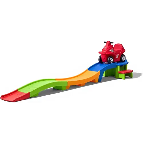Step2 Up & Down Roller Coaster Kids Toy, Ride On Push Car, Indoor/Outdoor Playset, Toddlers 2-5 Years Old, Compact Storage, Max Weight 50 lb., Multicolor
