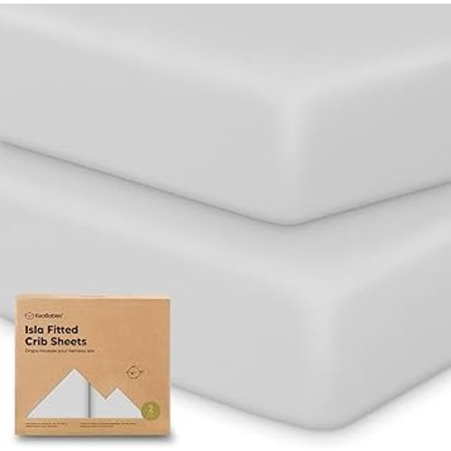 2-Pack Crib Sheets for Boys, Girls - Viscose Derived from Bamboo Fitted Crib Sheet, Baby Crib Sheets Neutral, Crib Mattress Sheet, Toddler Bed Sheets, Baby Sheets for Crib Fitted Sheets (French Gray)