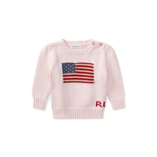 Intarsia Flag Cotton Graphic Sweater