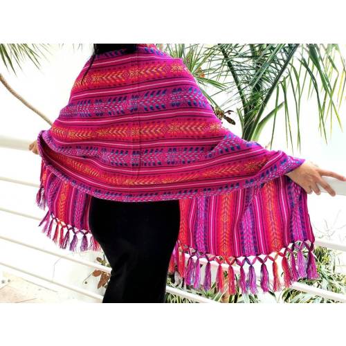 Mexican woven rebozo scarf / Traditional woven fabric rebozo / Mexican cambaya shawl / mexican pashmina / colorful nursing scarf