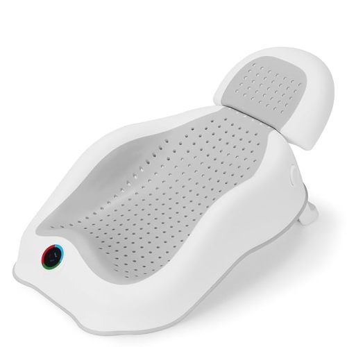 Baby Bath Support,Ideal for Babies Less Than 6 Months Old,with Thermometer-Adjustable Slope Newborn Bathtub, Baby tubs for Baby tubs for Newborn Essentials Must Haves (White)