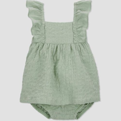 Carter's Just One You® Baby Girls' Textured Sunsuit - Green, Size: Newborn
