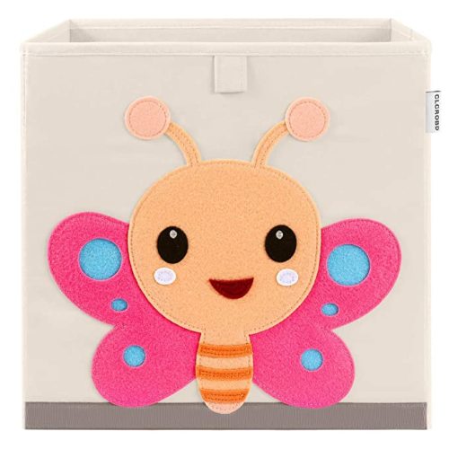 CLCROBD Foldable Animal Cube Storage Bins Fabric Toy Box/Chest/Organizer for Kids Nursery, 13 inch (Butterfly)