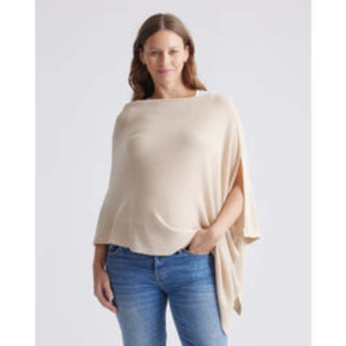 Lightweight Cotton Cashmere Nursing Shawl - Heather Oatmeal