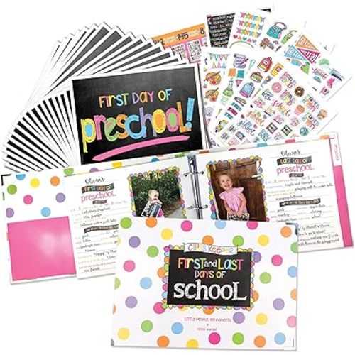 Class Keeper School Keepsake Kit, Pastel Dots Class Keeper, Pastel Text School Photo Prop Deck, Girl Power Sticker Set