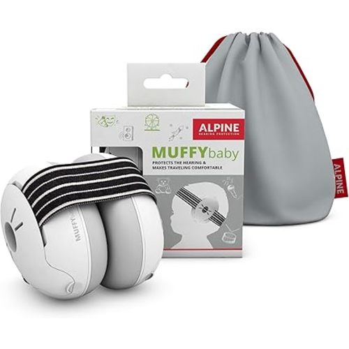 Alpine Muffy Baby Ear Protection for Babies and Toddlers up to 36 Months - CE & ANSI Certified - Noise Reduction Earmuffs - Comfortable Baby Headphones Against Hearing Damage & Improves Sleep - Black
