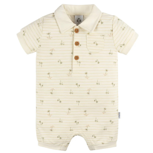 Baby Boys Palm Tree Stripe Collared Romper – Gerber Childrenswear