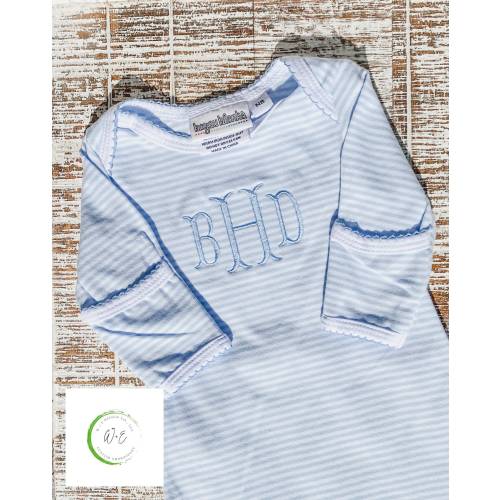 Customized Baby Boy Coming Home Outfit: Monogrammed Gown for Newborn Hospital Departure Gift