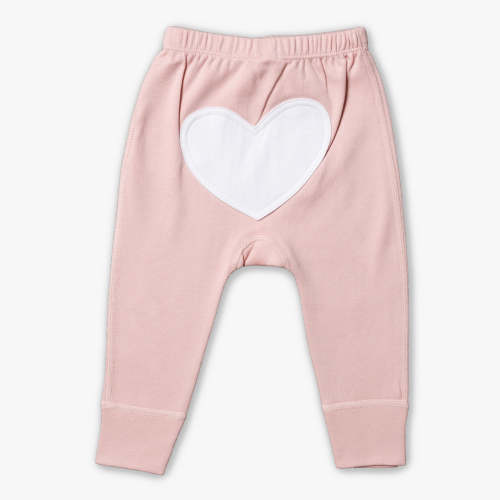 Organic Pink Baby Pants with Heart : Sapling Child
