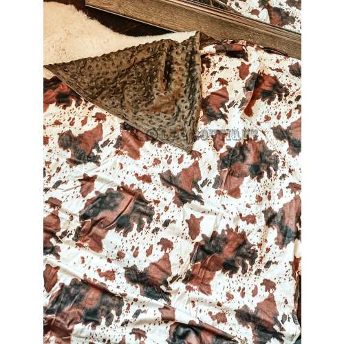 Minky Brown Cow Blanket