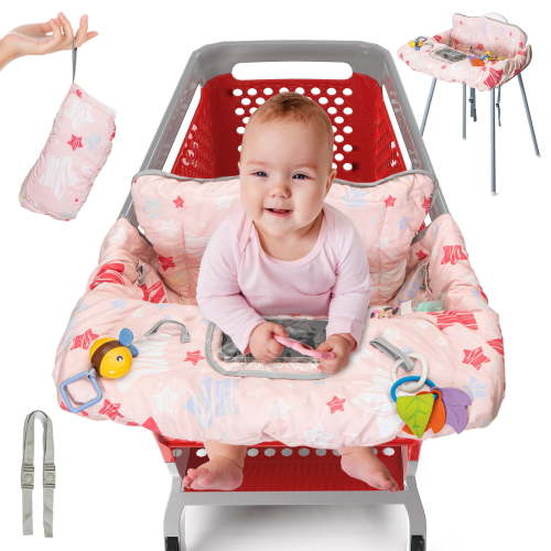 Shopping Cart Cover for Baby PILLANI, Baby Registry Items, High Chair Cover for Restaurant Seat, Grocery Cart Cover for Baby Girl/Boy, Buggy Covers for Babies, Toddler Cart Cover, Infant Cart Hammock