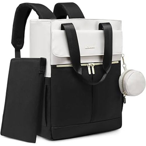 LOVEVOOK Diaper Bag Backpack,Diaper Bag Tote with Insulated Pockets,Baby Bag for Girl Boy with Changing Pad,Large Baby Diaper Bag with Pacifier Case,Anti-Theft Travel Backpack for Women,Black-White