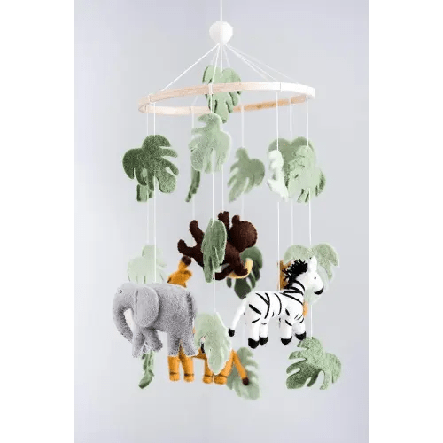 Jungle Animals Baby Mobile, Room Decor, Safari Theme Nursery, Wild Animals Decoration