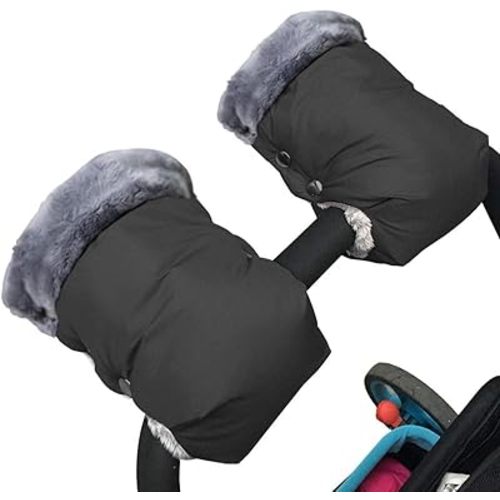 1 Pair Baby Stroller Gloves,Stroller Hand Muff Warm Gloves,Extra Thick Warm Waterproof Anti-Freeze Gloves for Parents Caregivers Carriage Handmuffs Stroller Accessories