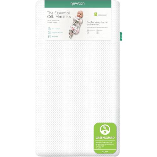 Newton Baby Essential Crib Mattress - Safe, Ultra-Breathable & Machine Washable Infant Crib Mattress, Removable Cover, Thick Cushion - White