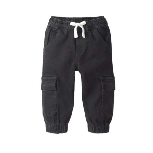 Cargo Denim Jogger - Black Wash