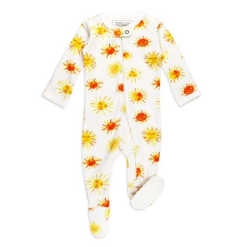 Organic 2-Way Zipper Footie in Suns