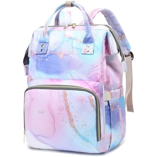 Marble Baby Diaper Bag Backpack for Girls Boys, Waterproof Large Maternity Nappy Bags for Mom