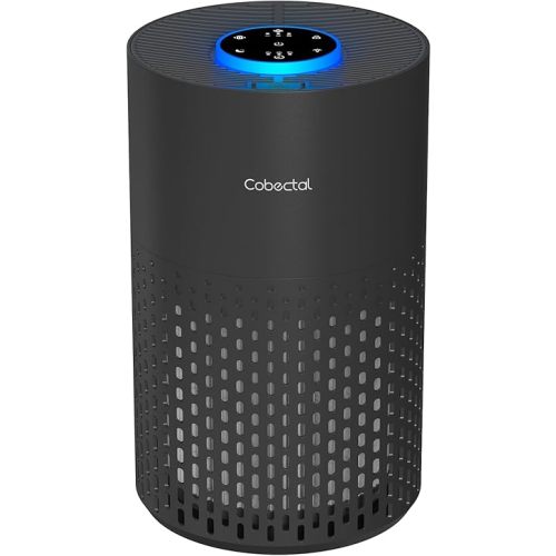 Air Purifiers for Bedroom Home, Cobectal Air Cleaner with H14 True HEPA 3-in-1 Filter for Room up to 1050 ft², Sleep Mode & Aroma Function, Portable Air Purifiers for Office, Dorm, RVs, Black