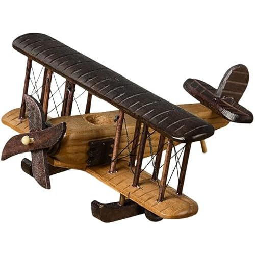 corfhy Vintage Wooden Planes Model Retro Aircraft Glider Biplane Wooden Airplane Pendant Airplane Kids Toy, Christmas, Home Decor, Ornament, Desktop Decoration