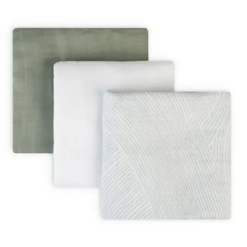 Little Bamboo Muslin Wrap Bayleaf 3 Pack | Baby Bunting AU