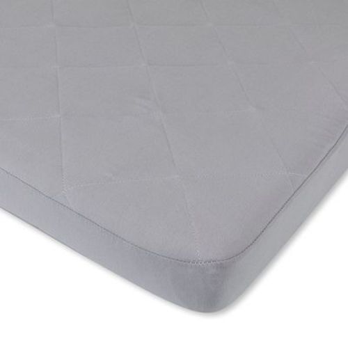 Ely's & Co. Baby Quilted Waterproof Fitted Pack n Play - Mini Crib Sheet 100% Combed Jersey Cotton Grey 1 Pack