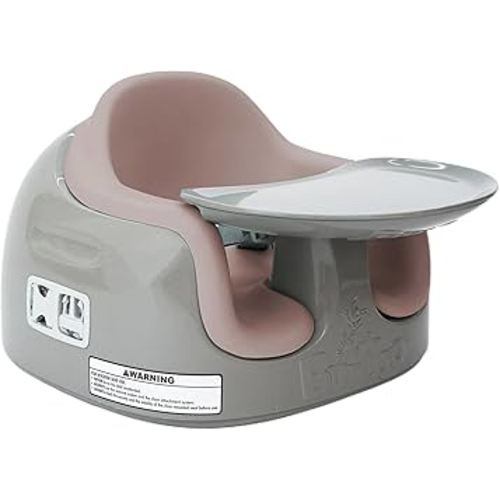 Bumbo 3-in-1 Multi-Seat for 6 to 36 Months, Travel Baby Feeding & Play Floor Seat, All-in-One Portable Booster with Tray & Toddler High Chair, Breige/Sonoran Rose