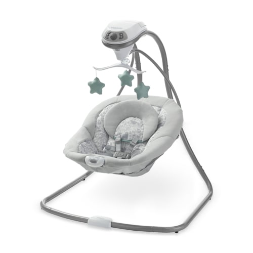Graco Simple Sway Compact Electric Baby Swing, Soothing Vibration Cradle, Ivy, 14.42 lbs