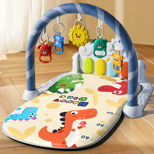 Baby Gym Mat,POPO Upgrade Baby Play Mat with Music and Toys for Boys and Girls Baby Shower Gift,Gray